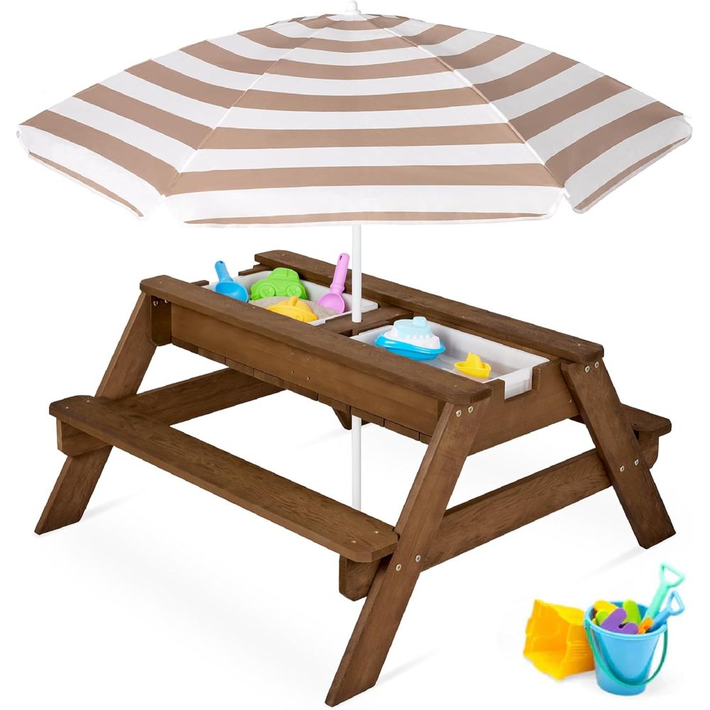 Kids Picnic Table with Umbrell - Kids Outdoor Umbrella For Table recension och pris