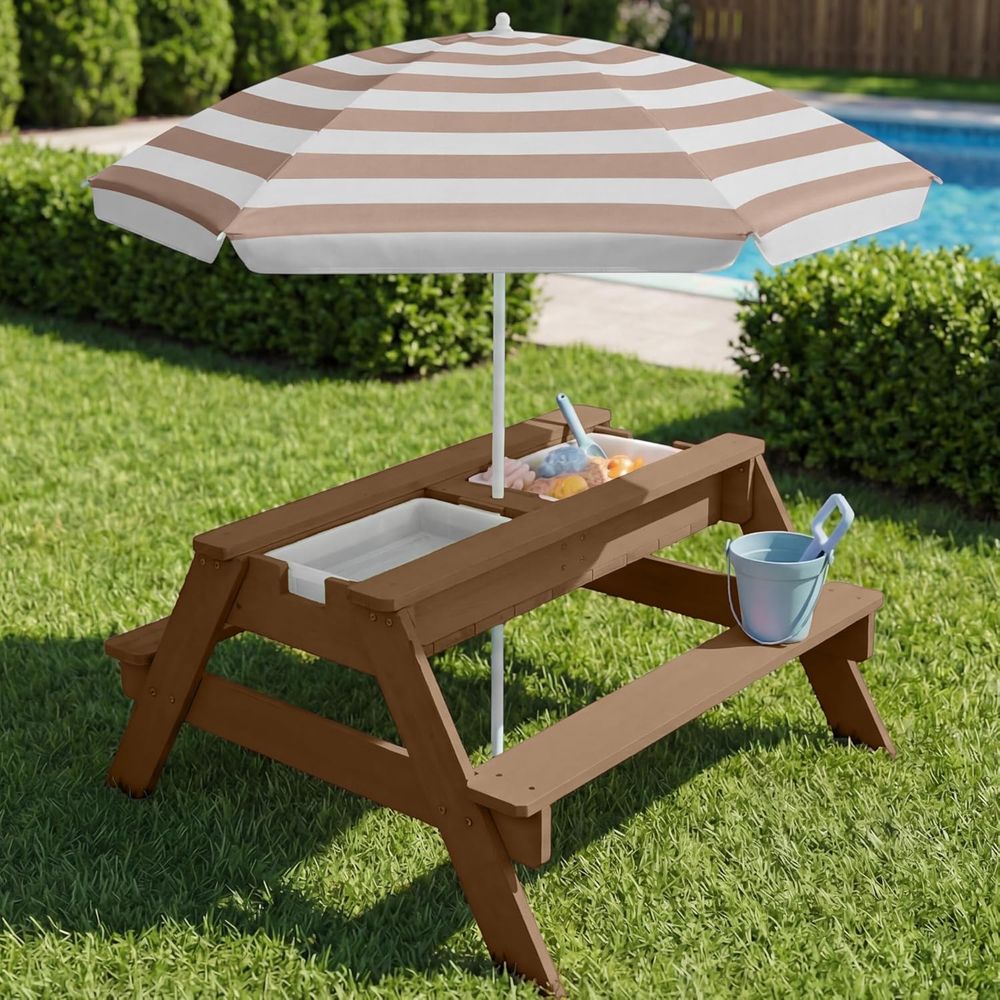 Kids Picnic Table with Umbrell - Kids Outdoor Umbrella For Table recension och pris