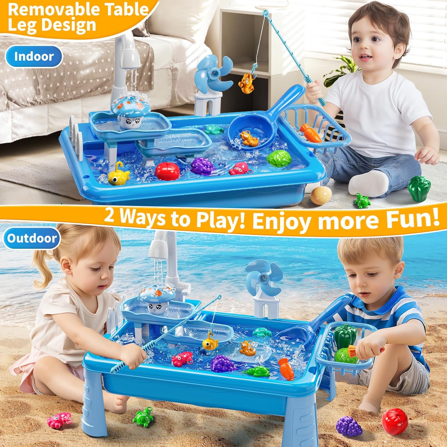 Water Table Play Sink Toy for  - Kids Outdoor Folding Table recension och pris