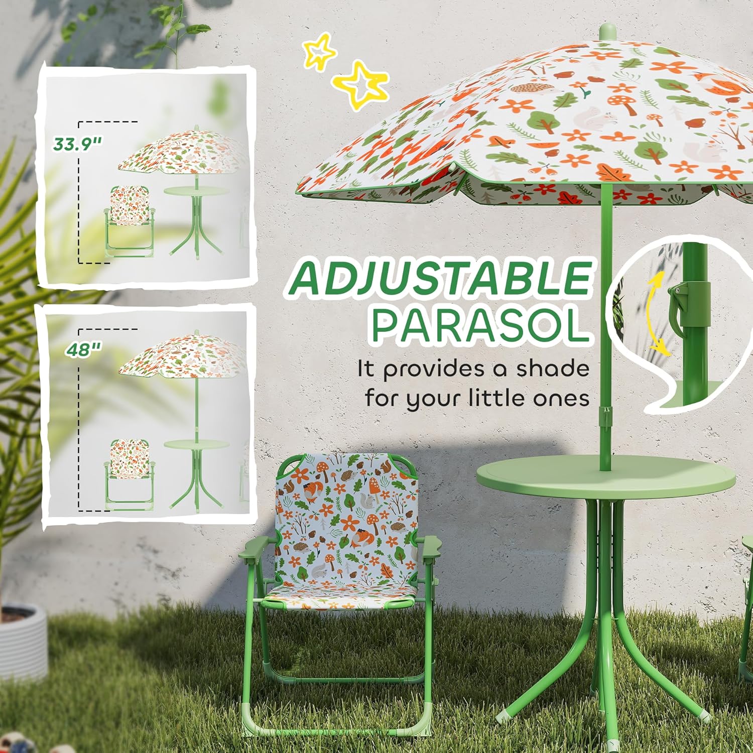 Kids Picnic Table Chair Set Fo - Kids Outdoor Table And Chairs With Umbrella recension och pris