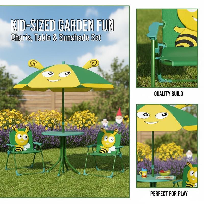 Outdoor Kids Garden Furniture  - Kids Outdoor Table And Chairs With Umbrella recension och pris