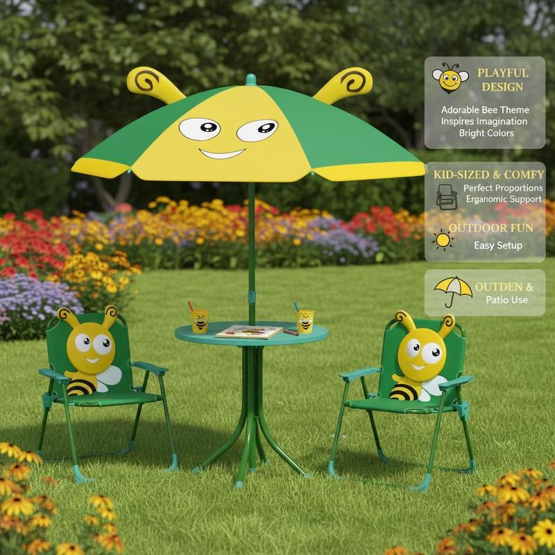 Outdoor Kids Garden Furniture  - Kids Outdoor Table And Chairs With Umbrella recension och pris