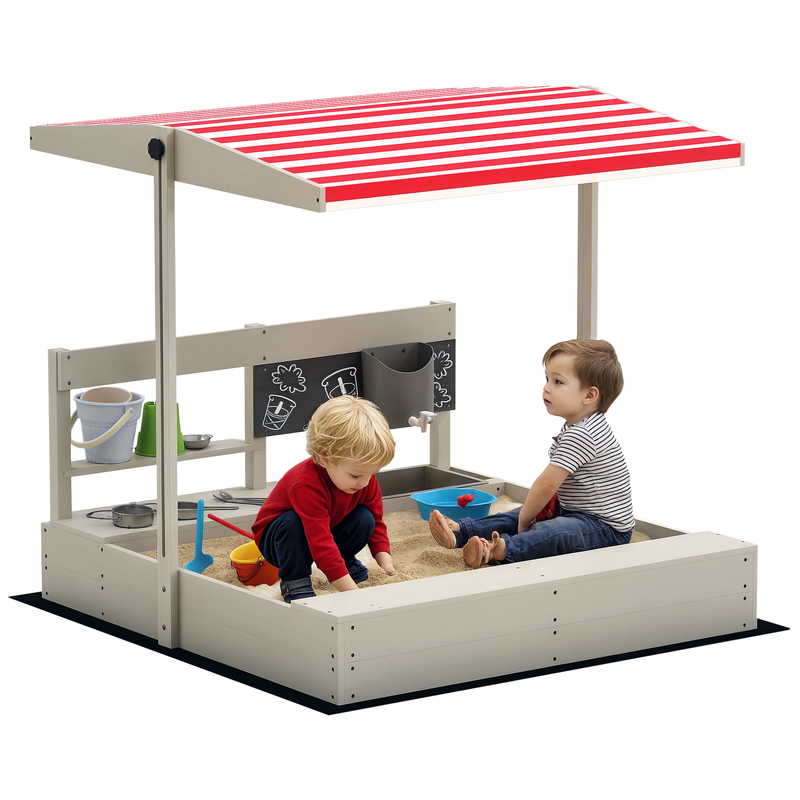 Outsunny Kids Sandbox with Hei - Kids Outdoor Sandbox recension och pris