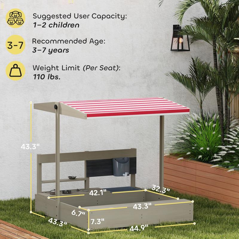 Outsunny Kids Sandbox with Hei - Kids Outdoor Sandbox recension och pris
