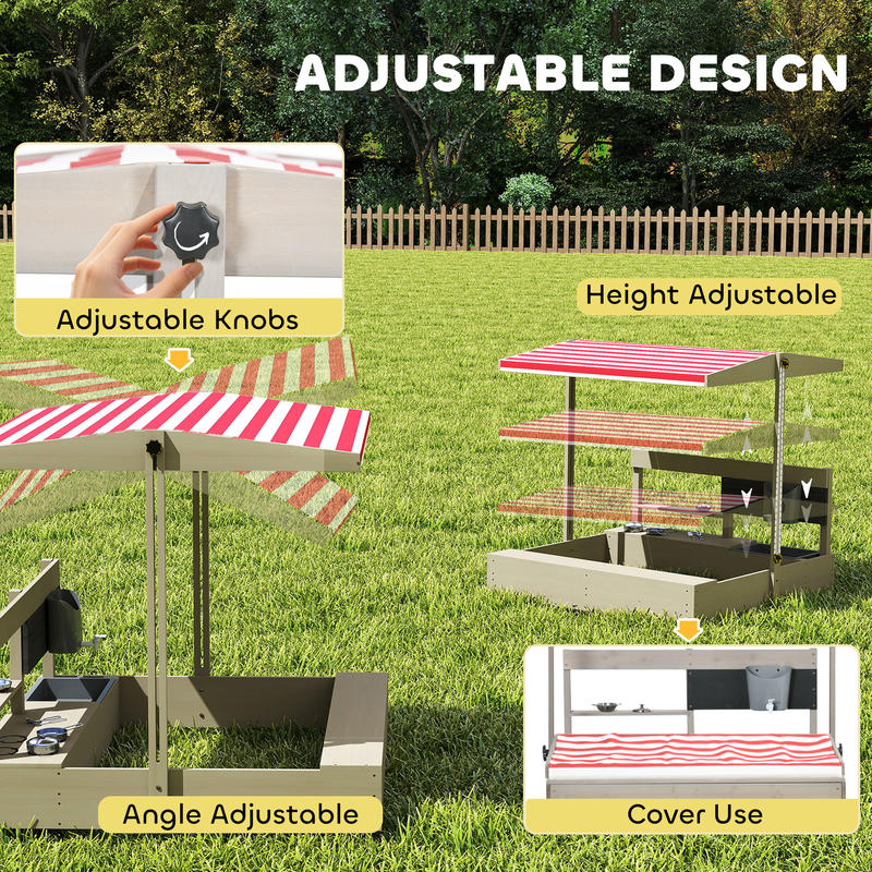 Outsunny Kids Sandbox with Hei - Kids Outdoor Sandbox recension och pris