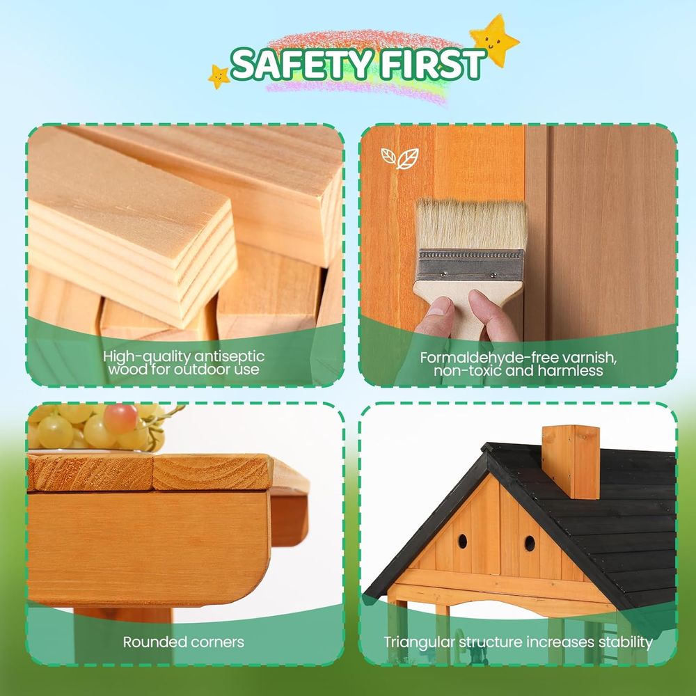 MOR Kids Outdoor Playhouse wit - Kids Outdoor Wooden Table recension och pris