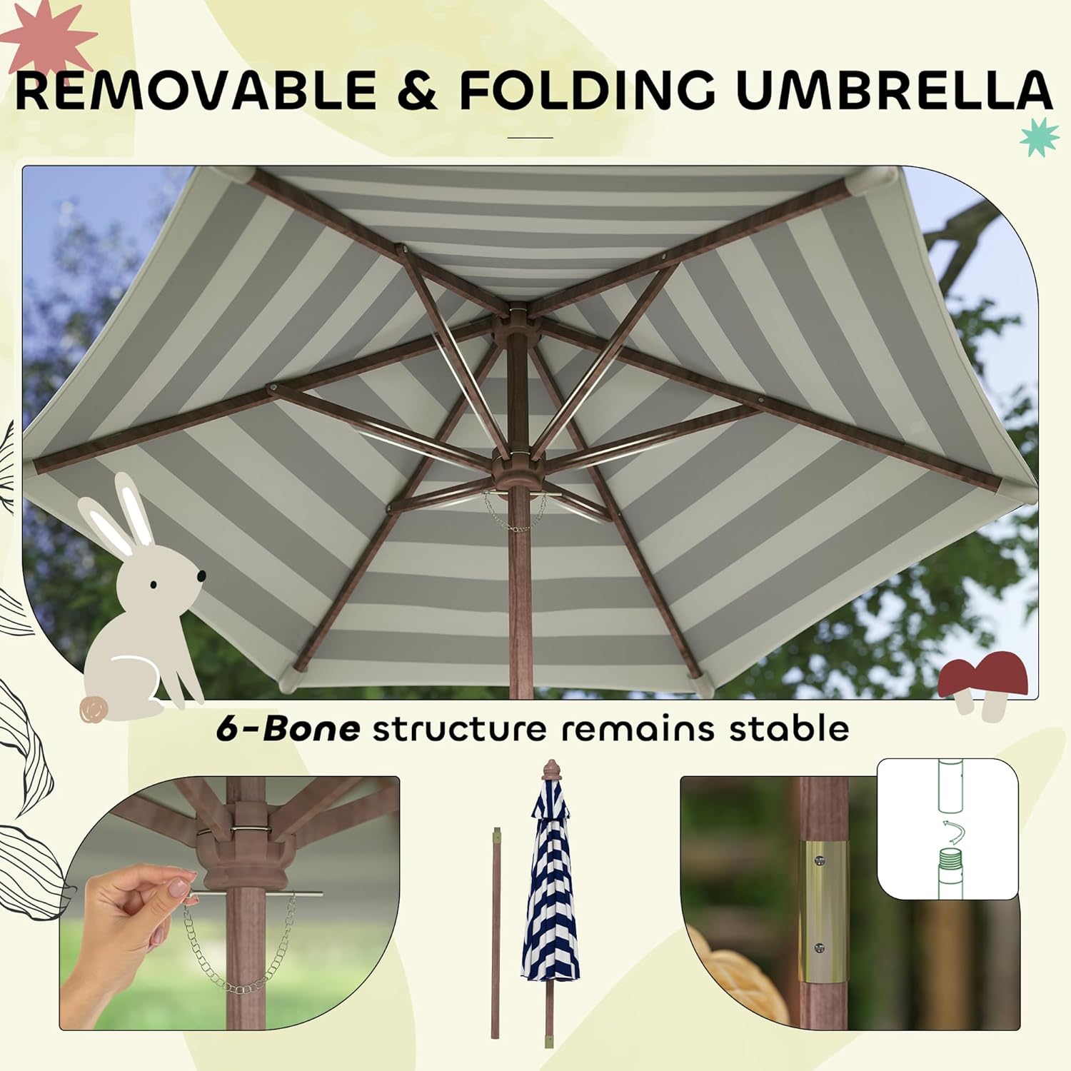Wooden Kids Picnic Table & Ben - Kids Outdoor Bench With Umbrella recension och pris