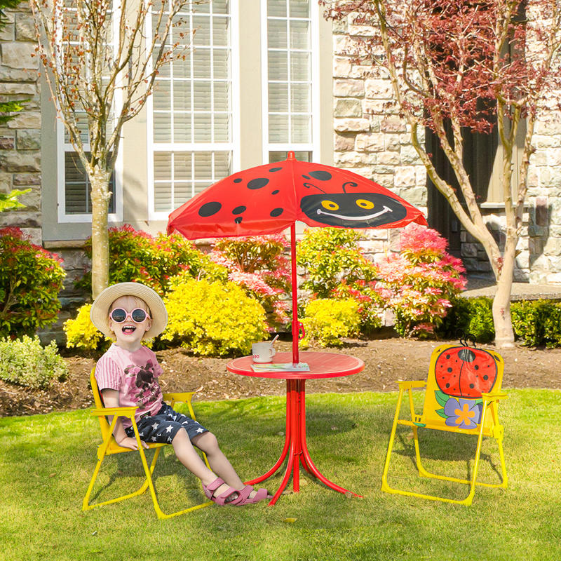 Outsunny Kids Table and Chair  - Kids Outdoor Table And Chairs With Umbrella recension och pris