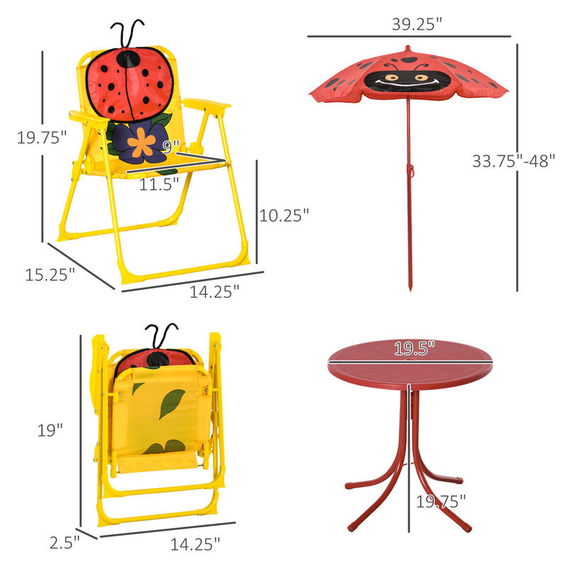 Outsunny Kids Table and Chair  - Kids Outdoor Table And Chairs With Umbrella recension och pris
