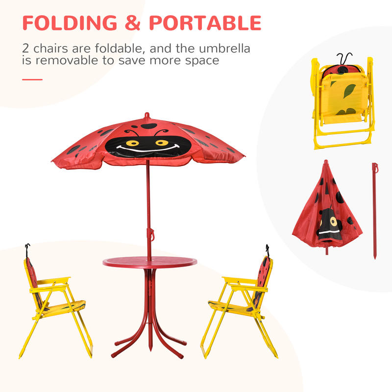 Outsunny Kids Table and Chair  - Kids Outdoor Table And Chairs With Umbrella recension och pris