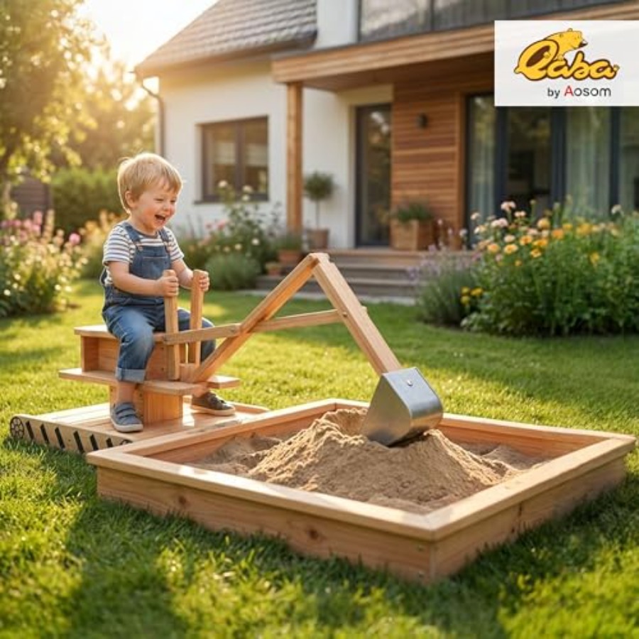 Outdoor wooden sandbox for kid - Kids Outdoor Sandbox recension och pris