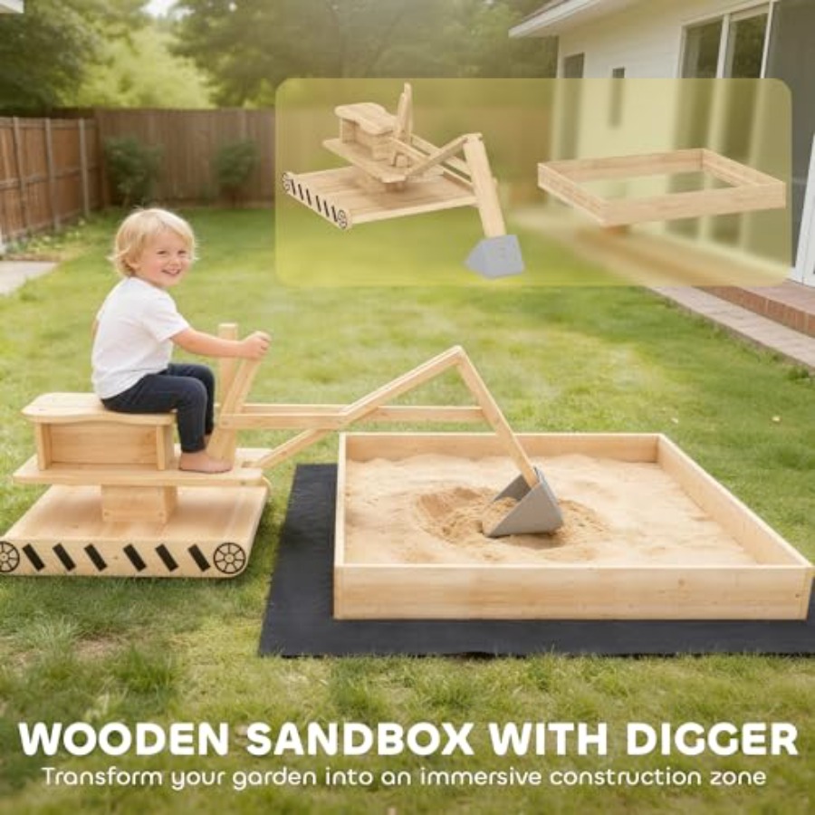 Outdoor wooden sandbox for kid - Kids Outdoor Sandbox recension och pris