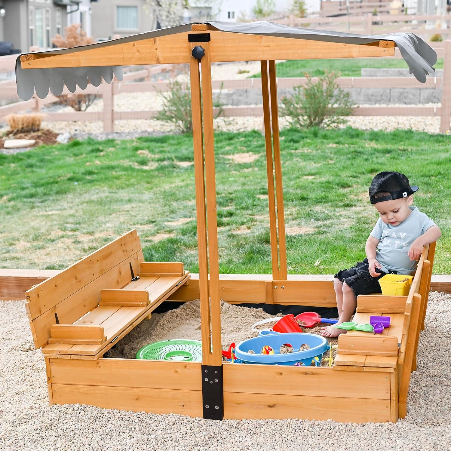 Kids Sandbox with Lid – Large  - Kids Outdoor Sandbox recension och pris
