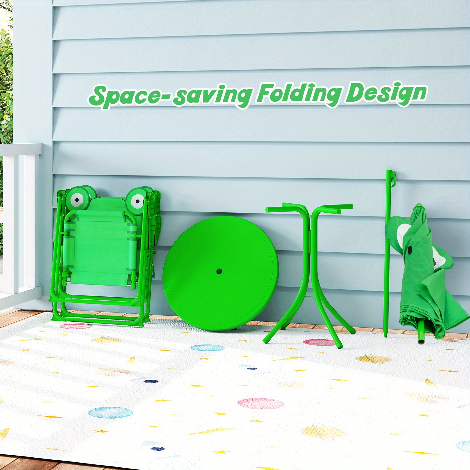 4pcs Kids Outdoor Playset with - Kids Outdoor Table And Chairs With Umbrella recension och pris