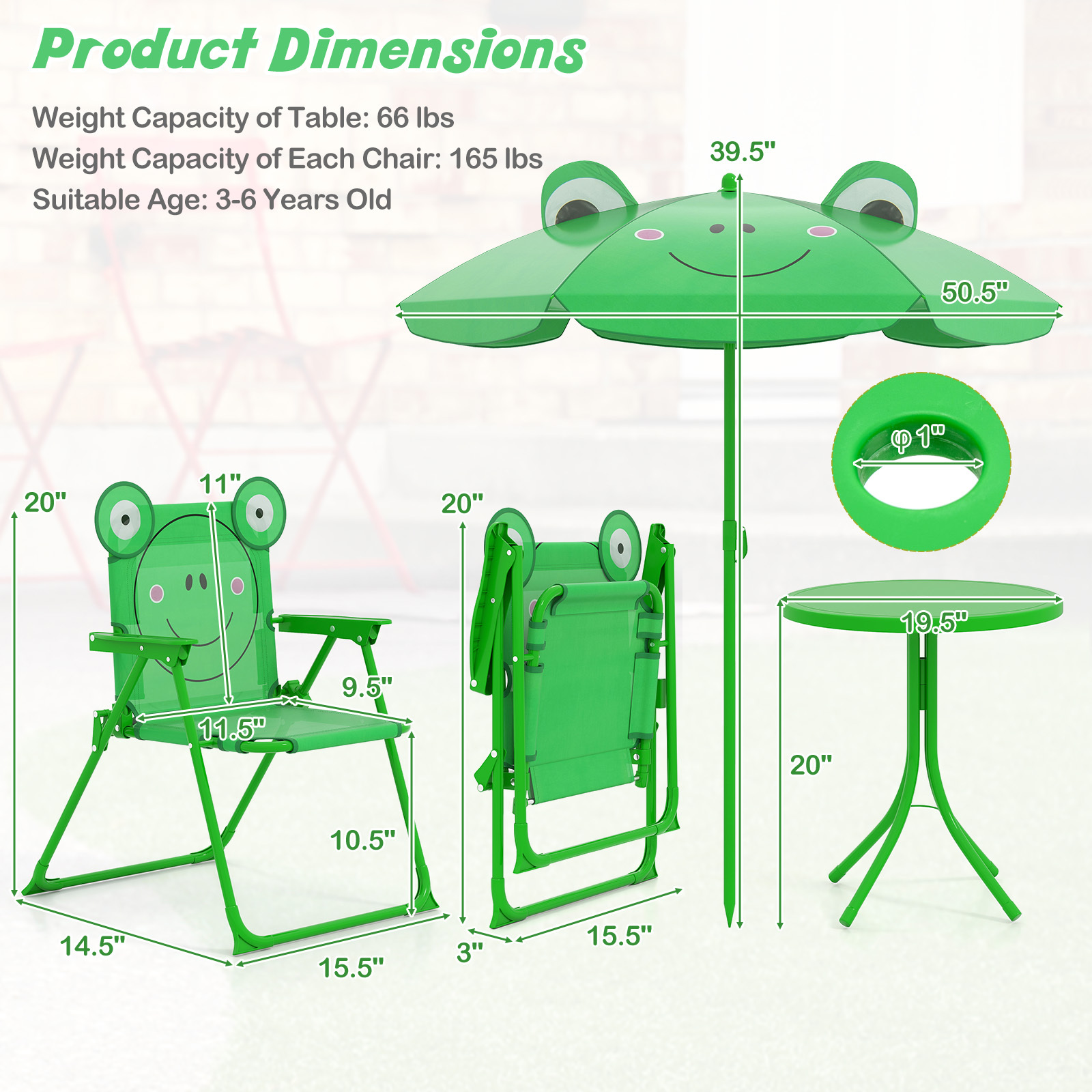 4pcs Kids Outdoor Playset with - Kids Outdoor Table And Chairs With Umbrella recension och pris