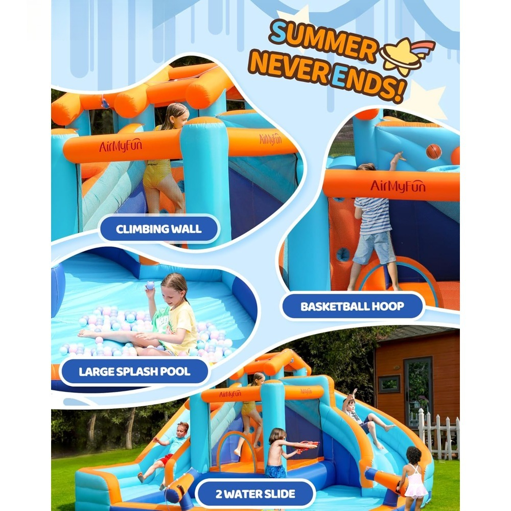 Large Water Slide Bounce House - Kids Outdoor Bounce House recension och pris