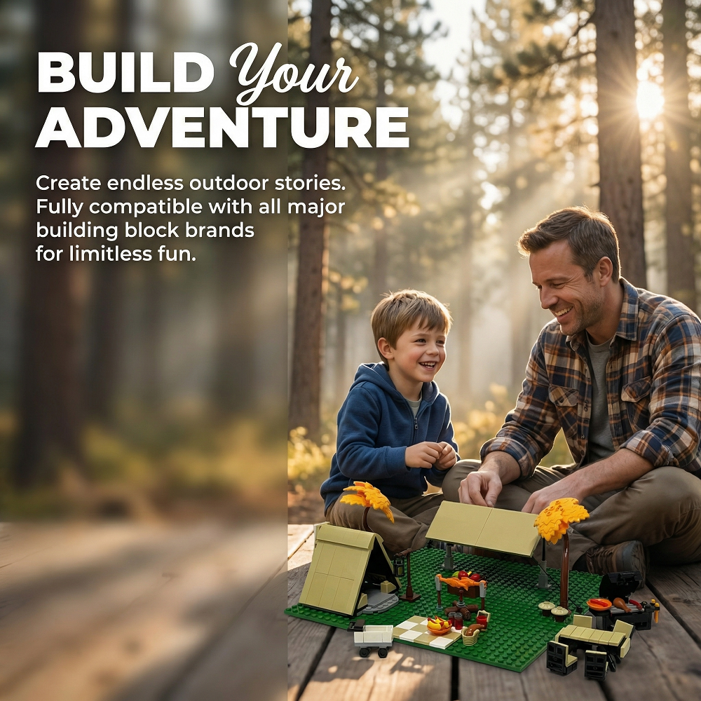 MOC Camping Picnicking Buildin - Kids Outdoor Folding Table recension och pris