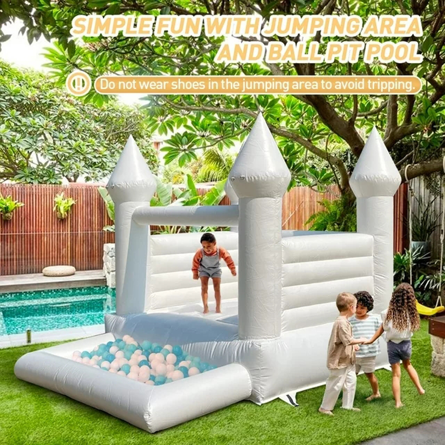 Commercial Durable White Weddi - Kids Indoor Outdoor Trampoline recension och pris