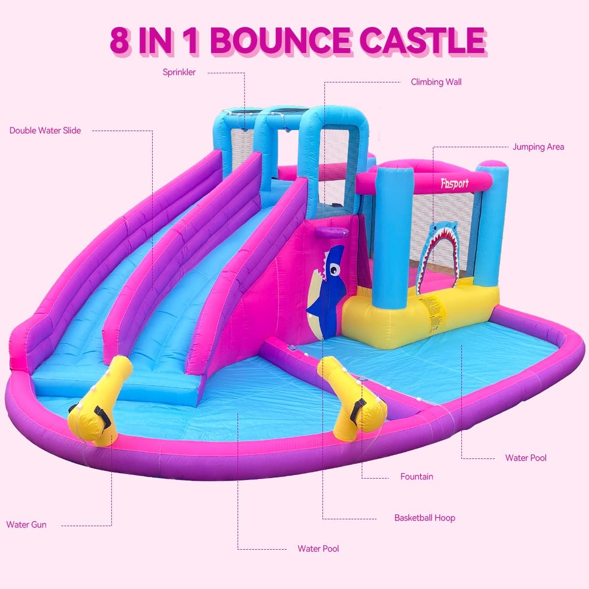Twin Water Slides Inflatable B - Kids Outdoor Bounce House recension och pris