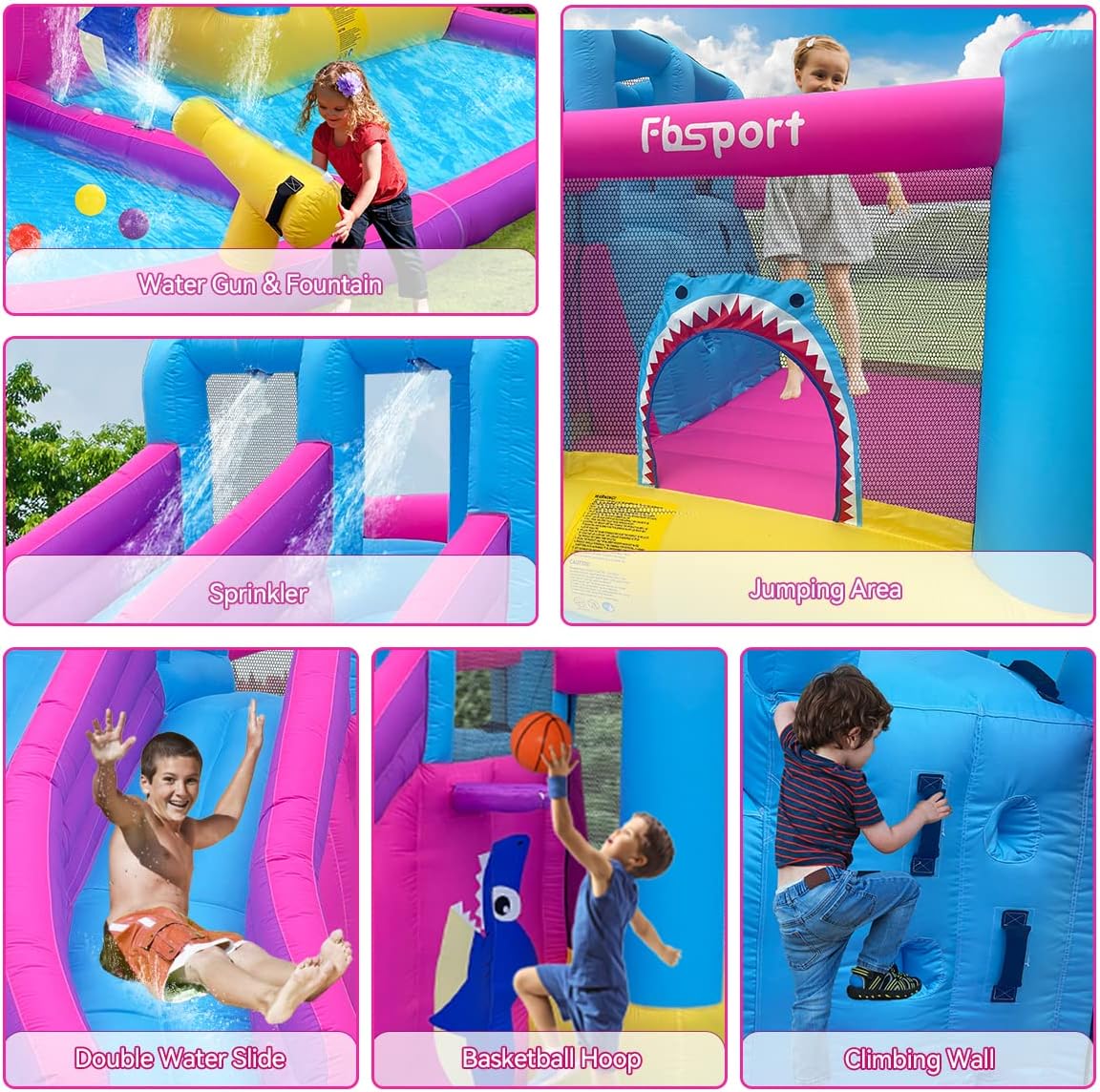 Twin Water Slides Inflatable B - Kids Outdoor Bounce House recension och pris