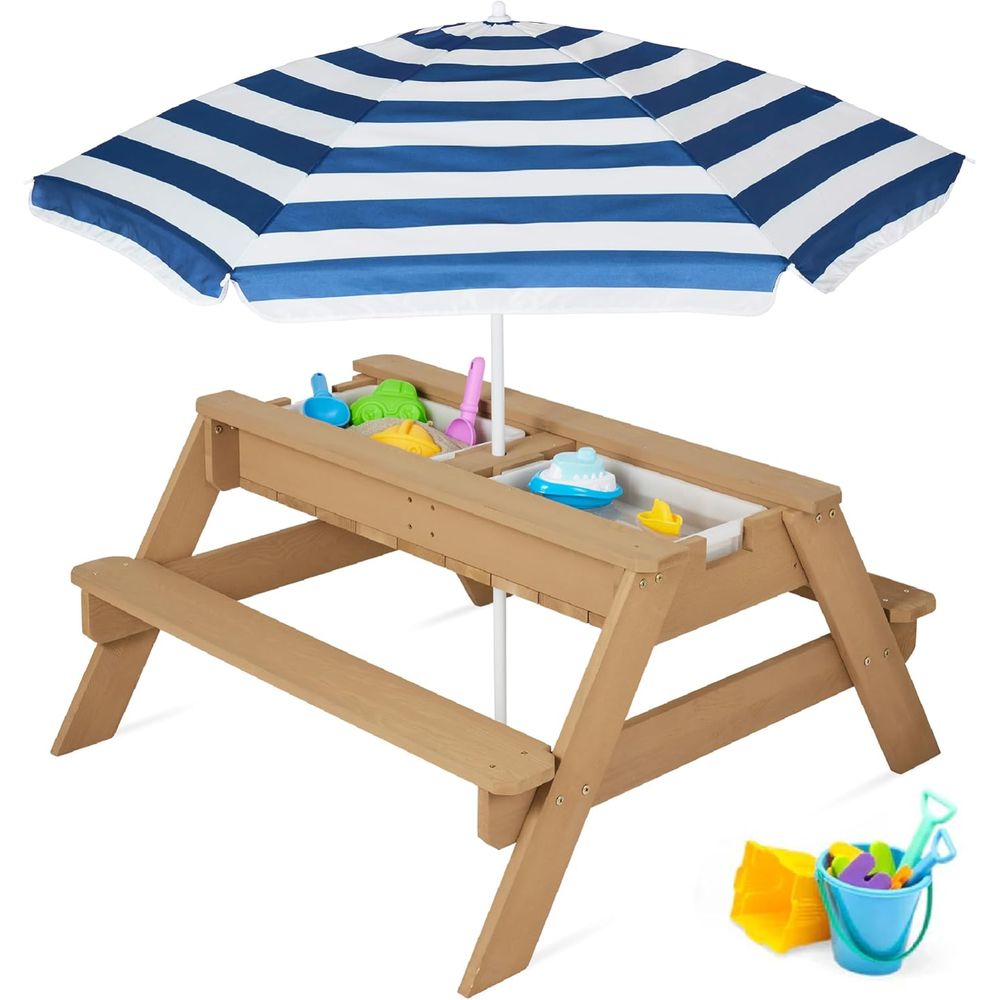 Kids Picnic Table with Umbrell - Kids Outdoor Umbrella For Table recension och pris