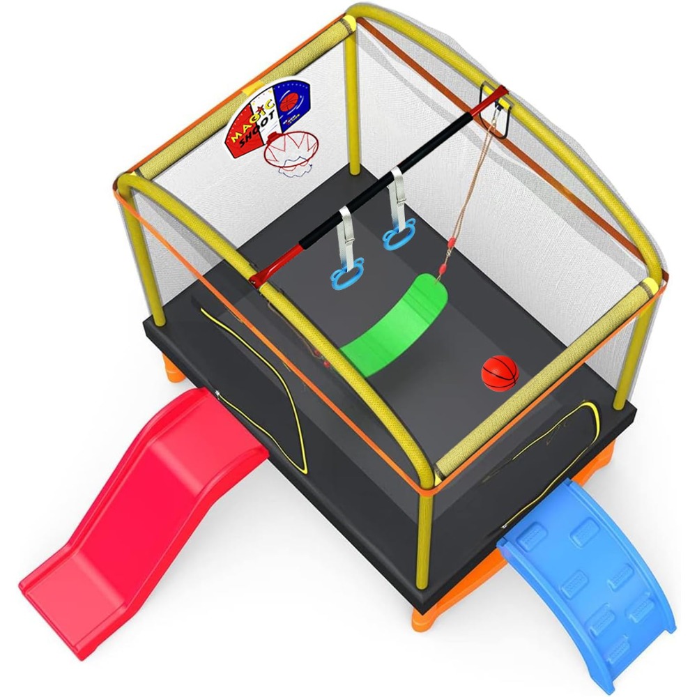 6.5Ft 7-in-1 Rectangle Trampol - Kids Indoor Outdoor Trampoline recension och pris