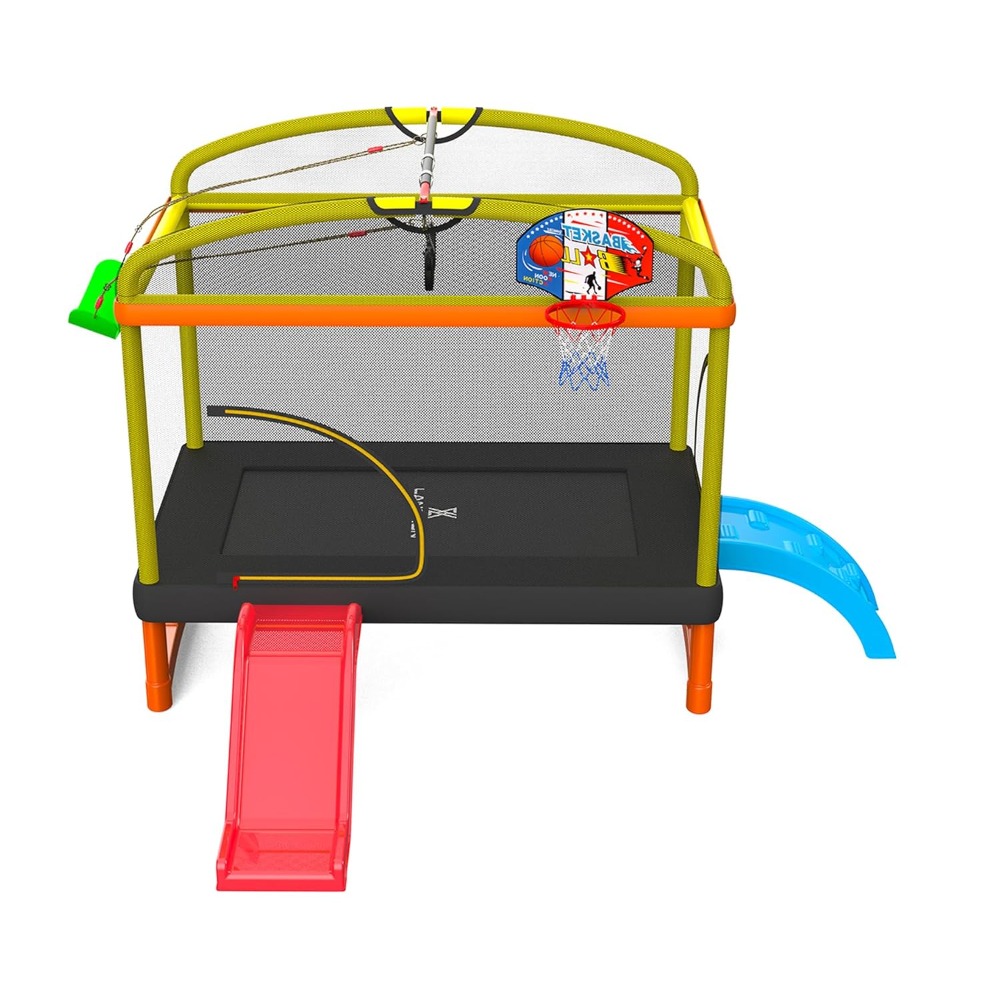 6.5Ft 7-in-1 Rectangle Trampol - Kids Indoor Outdoor Trampoline recension och pris