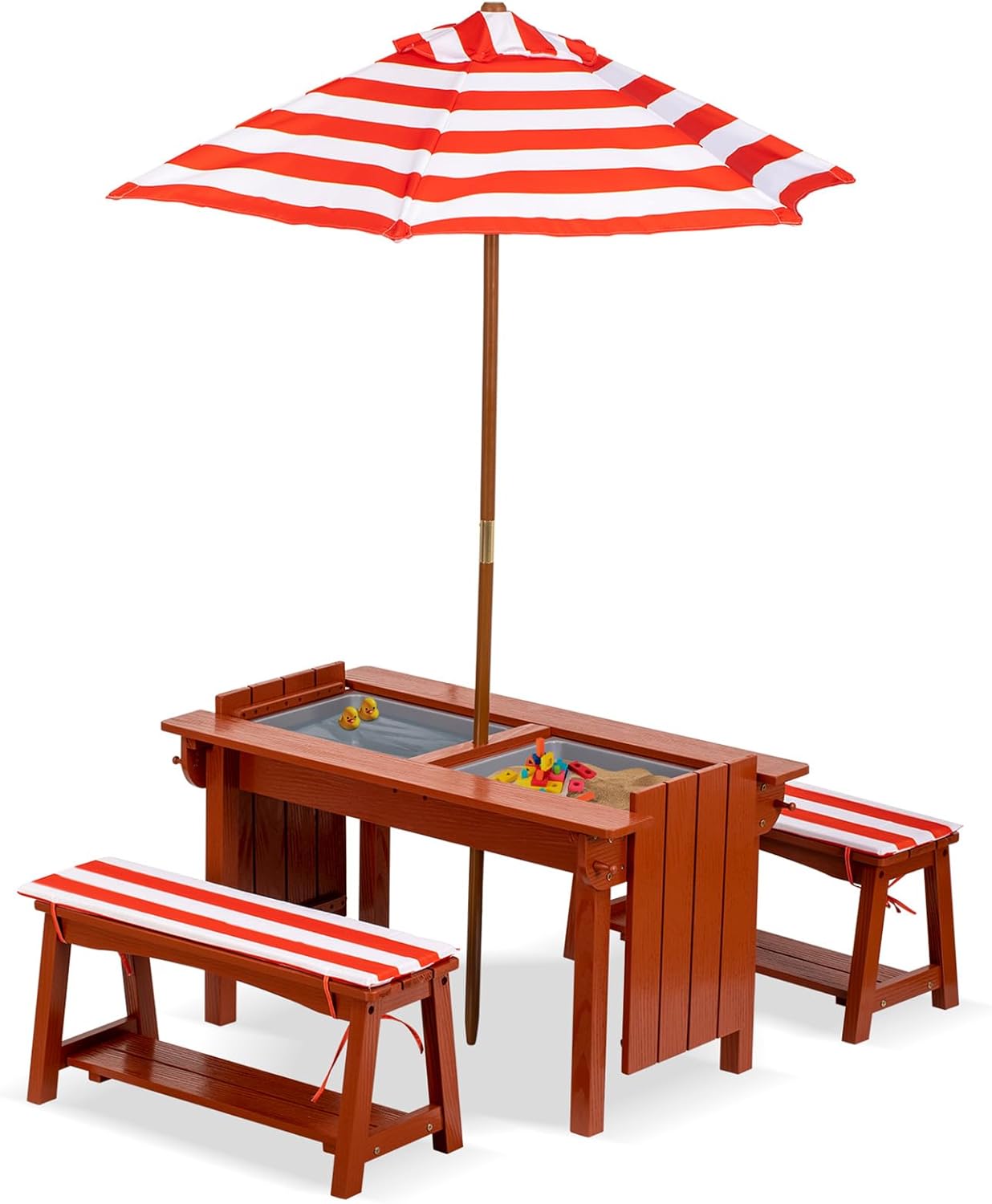 Kids Picnic Table with Umbrell - Kids Outdoor Bench With Umbrella recension och pris
