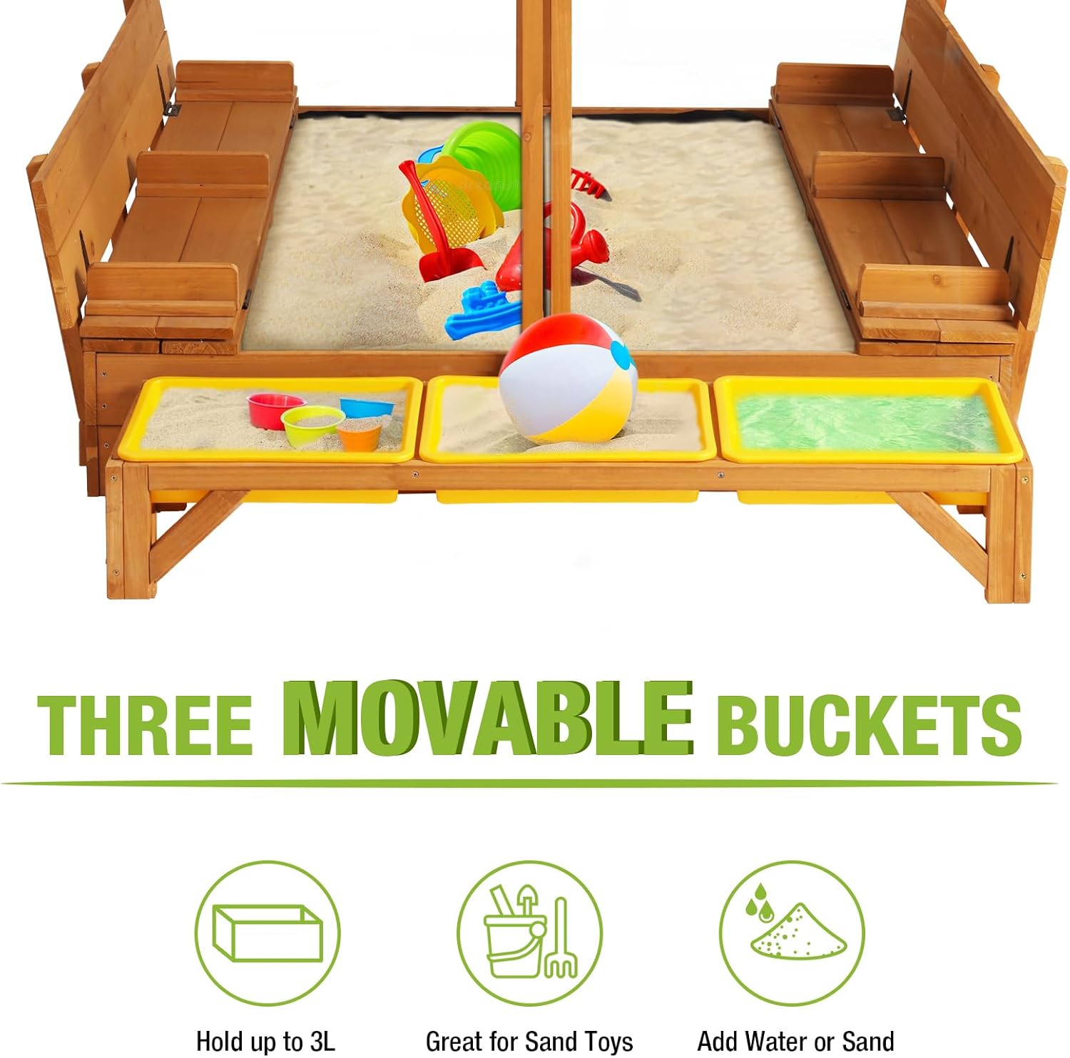 Wooden Sandbox Backyard Sand B - Kids Outdoor Sandbox recension och pris