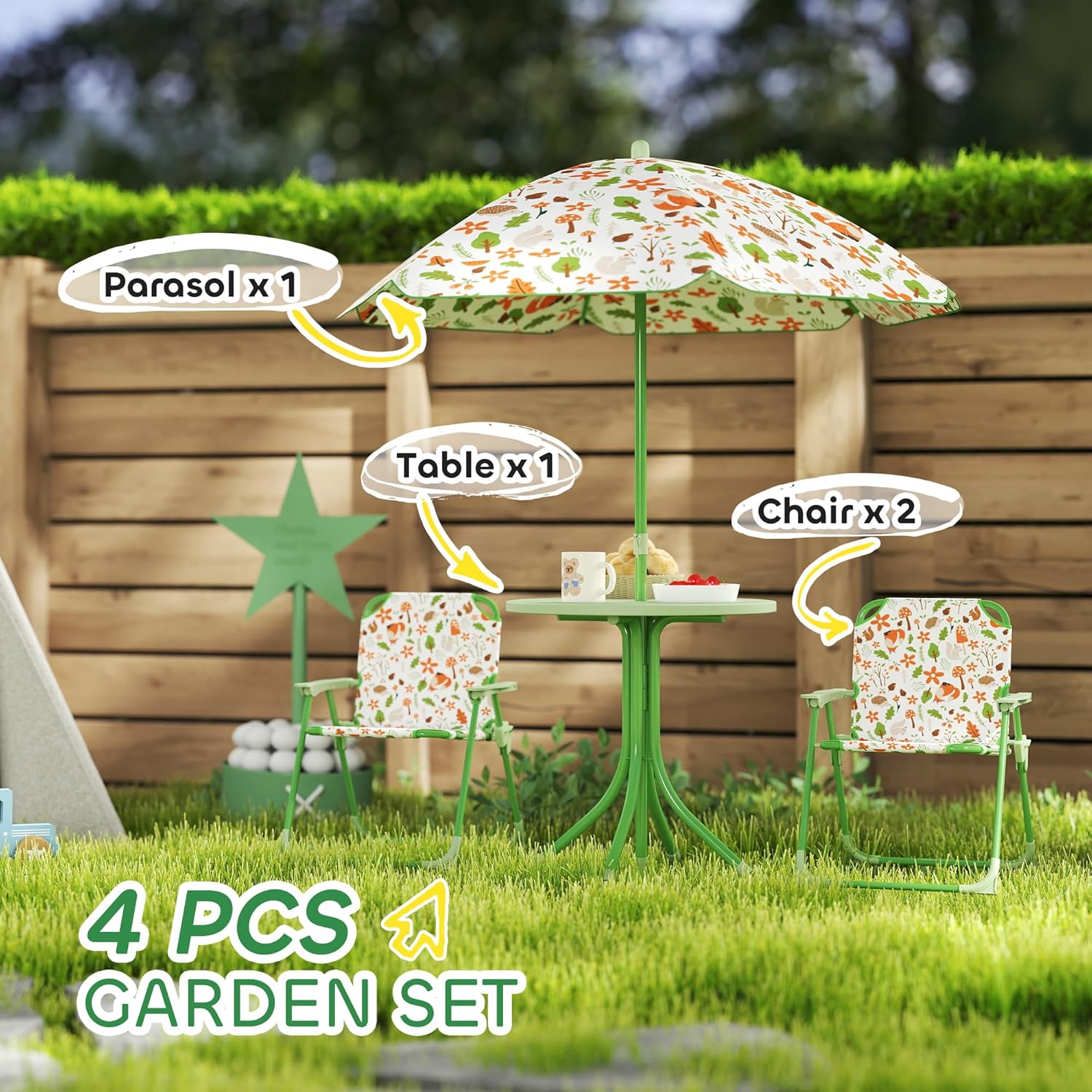 Kids Picnic Table and Chair Se - Kids Outdoor Table And Chairs With Umbrella recension och pris