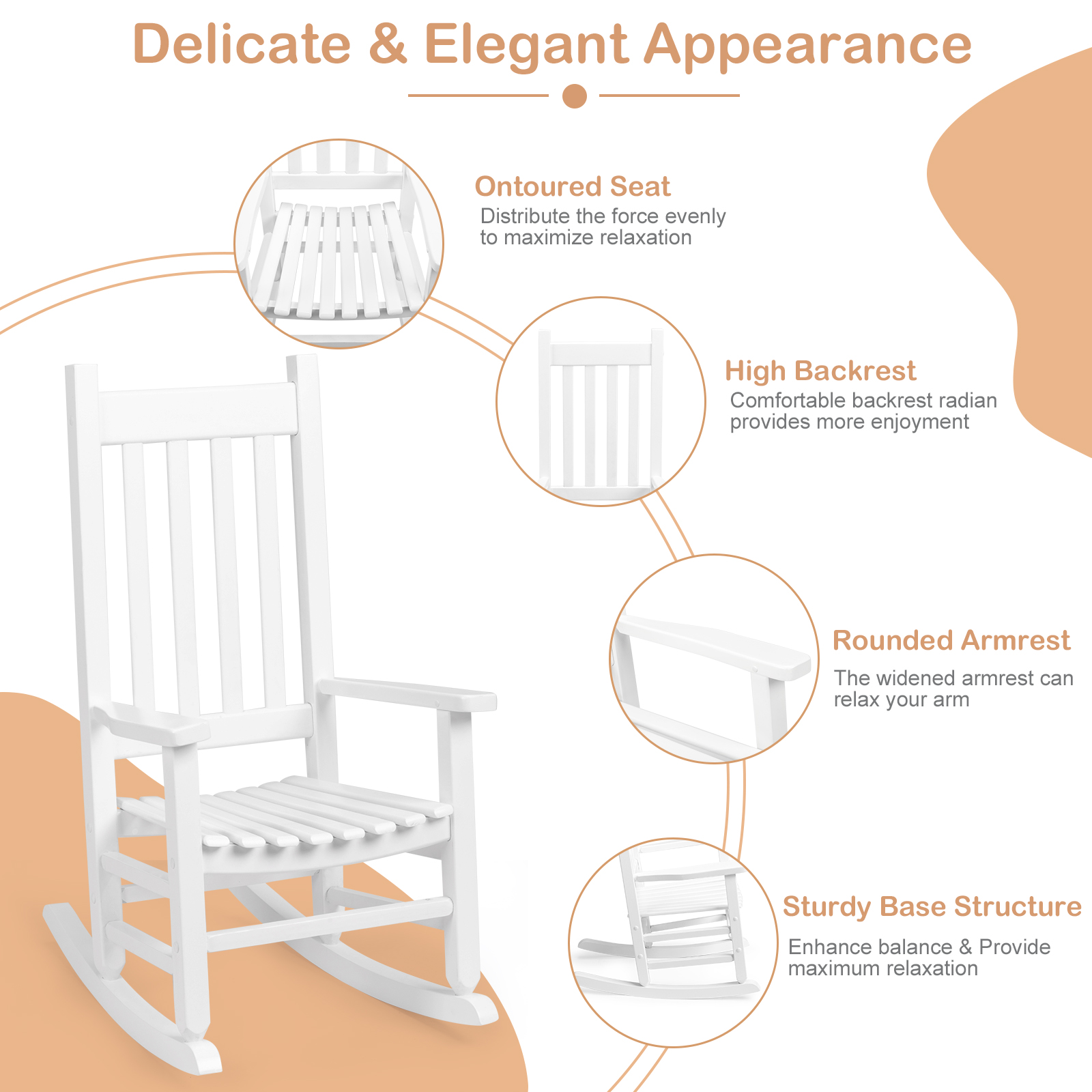 Child's Porch Rocker Wood Outd - Kids Outdoor Lounge Furniture recension och pris