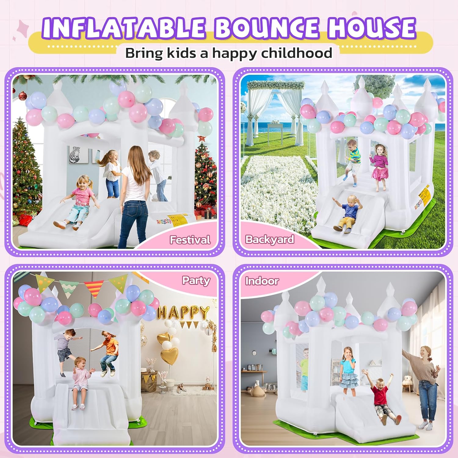 Kids Inflatable Bouncy Castle  - Kids Outdoor Bounce House recension och pris
